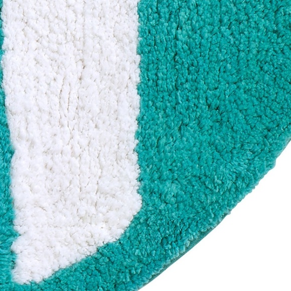 Avanti Flip Flop Cotton Rug NEW Turquoise White Stripe Size Large Coastal Beach - Picture 6 of 9